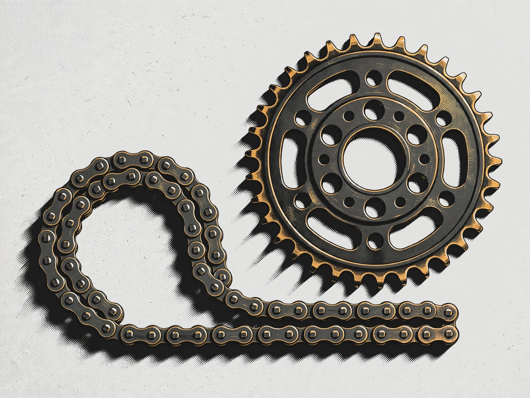 Dirt bike chain and sprocket kit